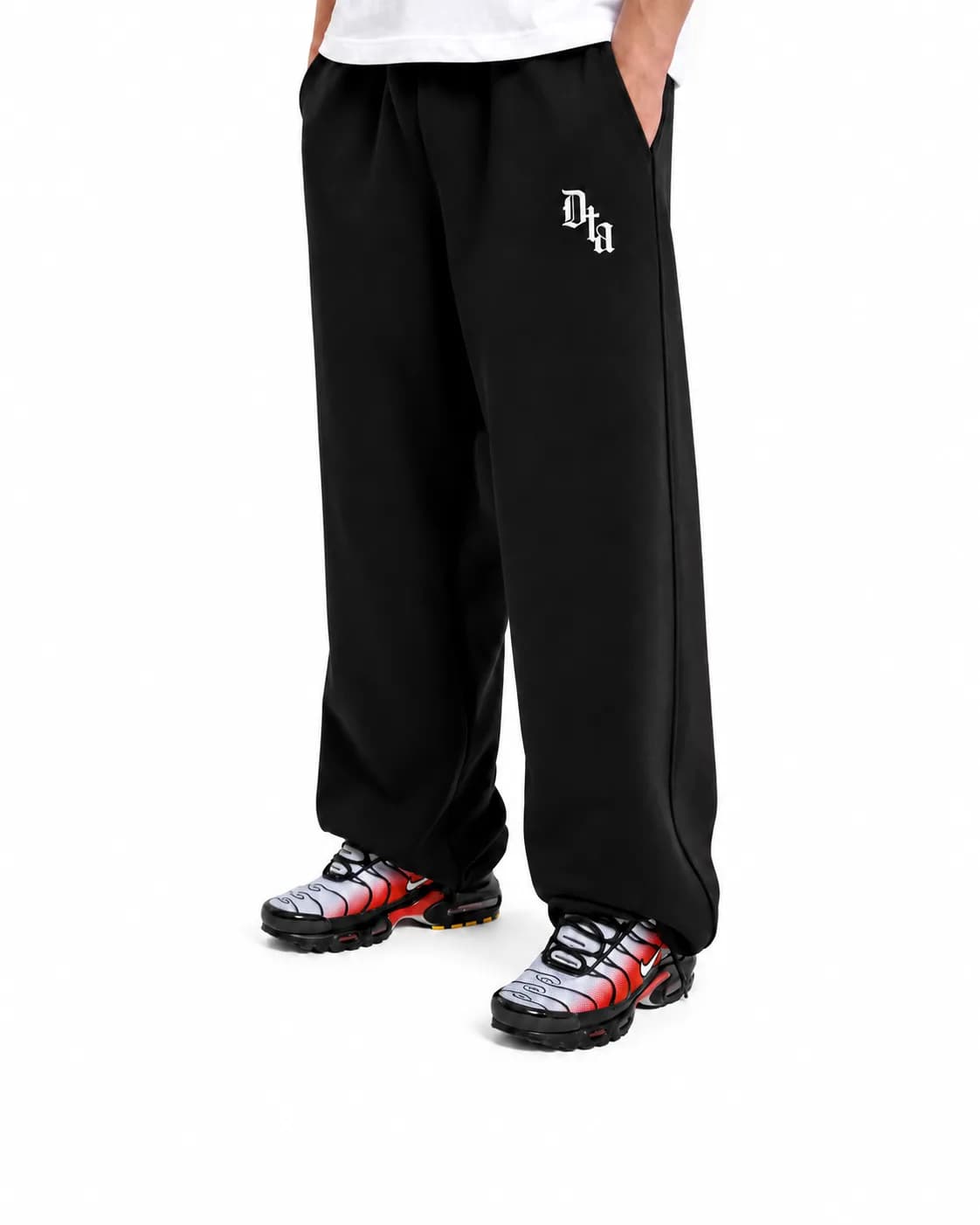 Black Dta Sweatpants and Gradient Trainers